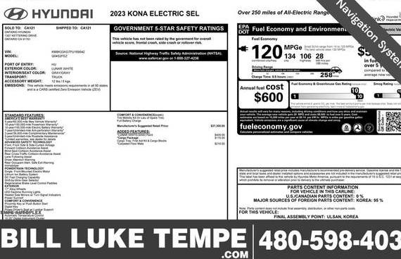 HYUNDAI KONA ELECTRIC 2023 KM8K33AG7PU169542 image